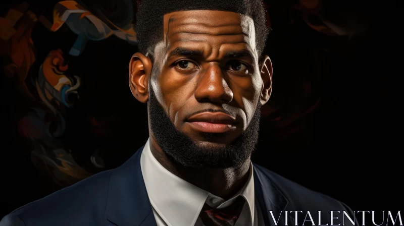 LeBron James: An Emotive Close-Up Portrait AI Image