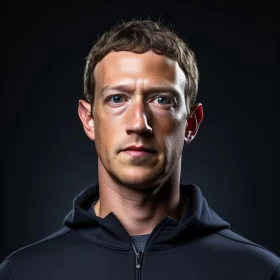 Mark Zuckerberg in Reflective Portrait - Facebook Founder AI Image
