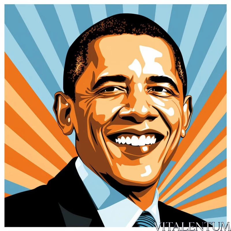 AI ART Barack Obama Cartoon Illustration - Bold and Graceful