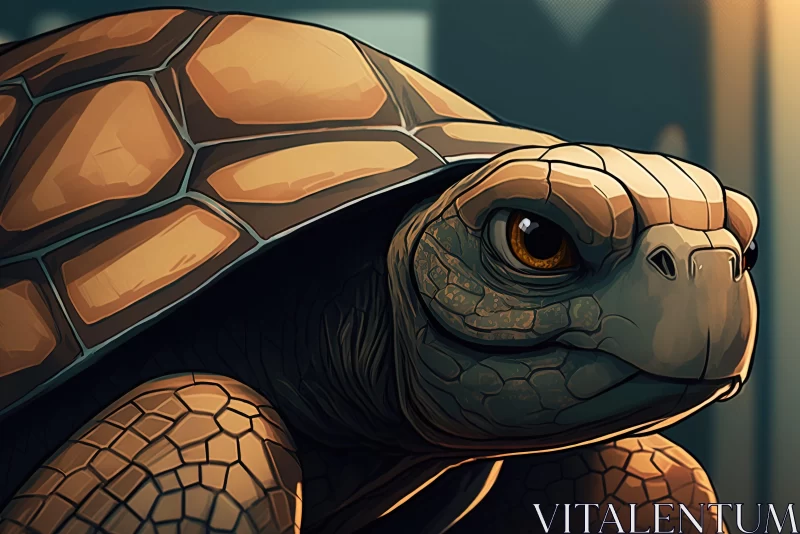 Intriguing Turtle Illustration in Earthy Tones AI Image