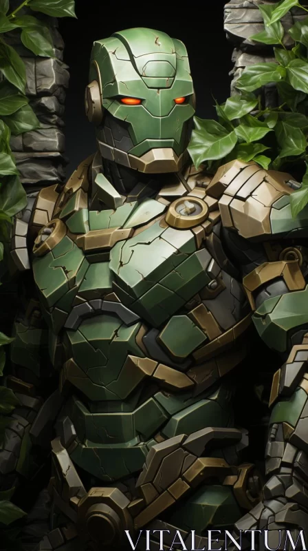 Iron Man Armor Amid Nature - A Zbrush Artistry AI Image