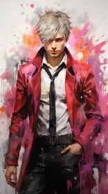 Man in Red Jacket: A Contemporary Figurative Portrayal