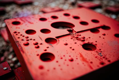 Red Metal Jug in Fluid Photography Style: An Industrial Aesthetic Exploration AI Image