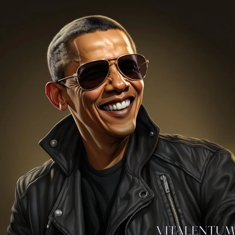 AI ART Joyful and Optimistic Illustration of Barack Obama