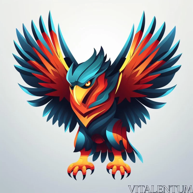Bronzepunk Inspired Colorful Eagle in 2D Game Art Style AI Image