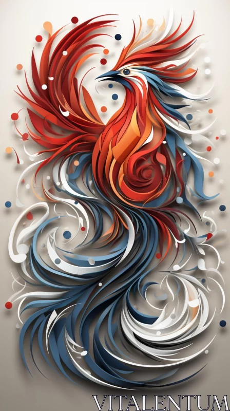 AI ART Enthralling 3D Phoenix Art Piece in Swirling Colors