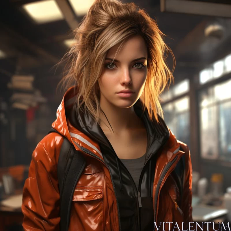 Photorealistic Urban Woman - A Touch of Video Game Realism AI Image