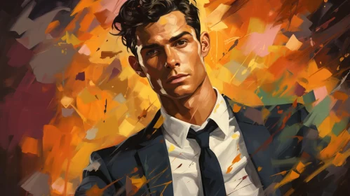 Artistic Portrait of a Man in a Suit with Warm Color Palette