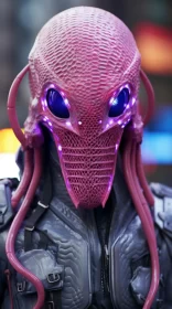 Futuristic Cobra Style Costume in Dark Pink and Violet