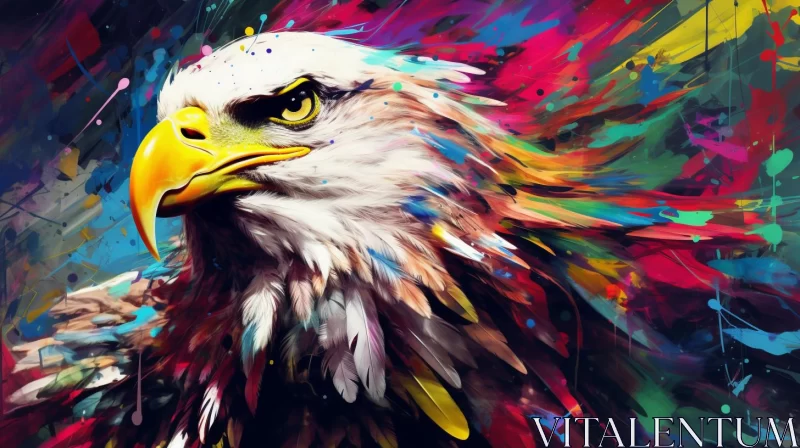 Colorful Abstract Bald Eagle Painting AI Image