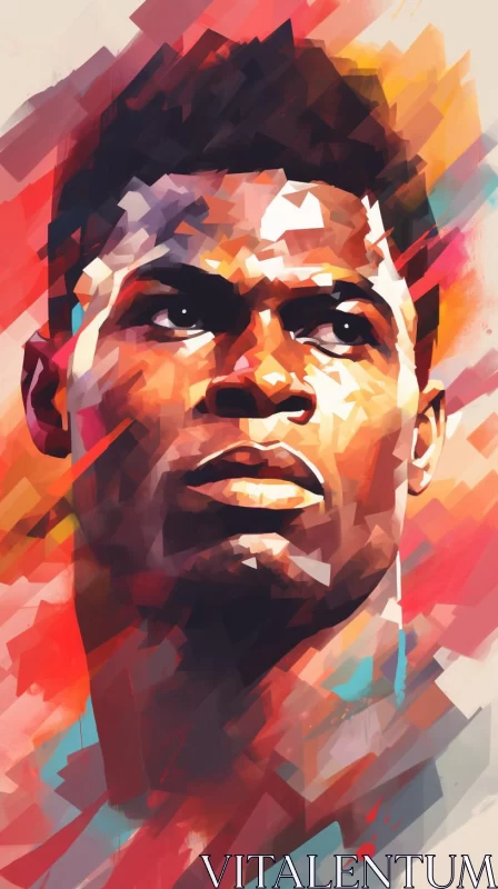 Pop Art Styled Illustration of a Football Player AI Image