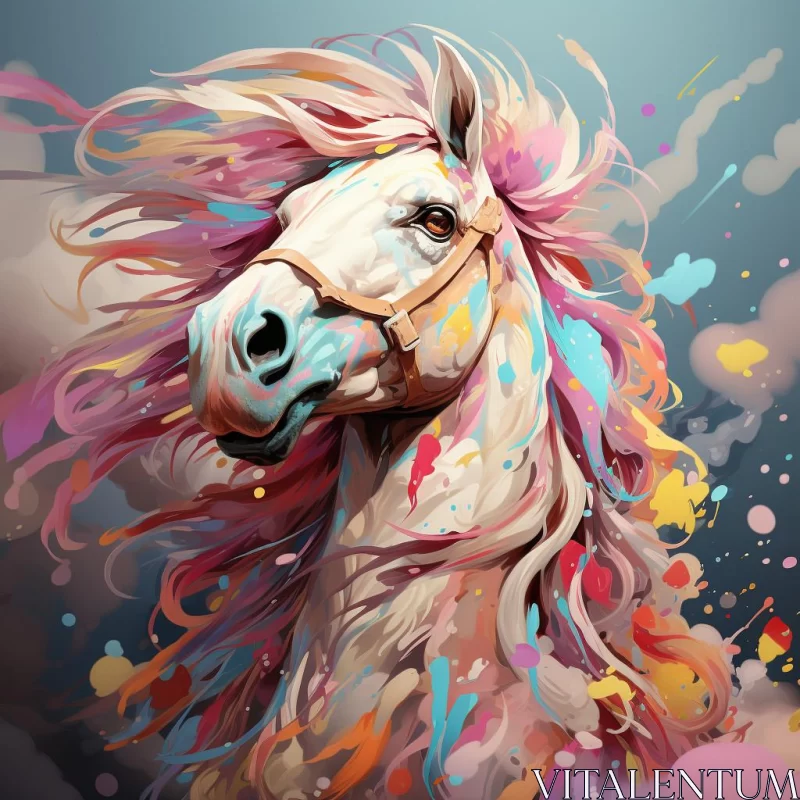 Artistic Painting of a Colorful Horse - Contest Winner AI Image