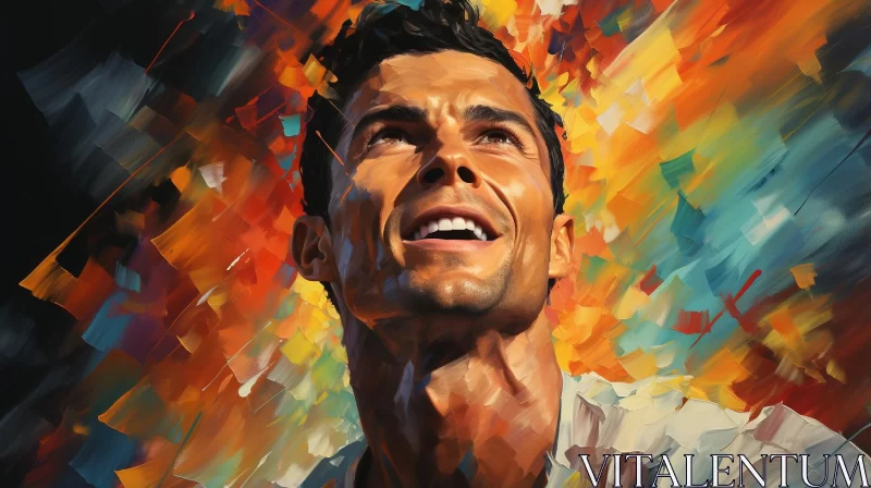 AI ART Joyful and Optimistic Art Portrait of Football Player Ronaldo