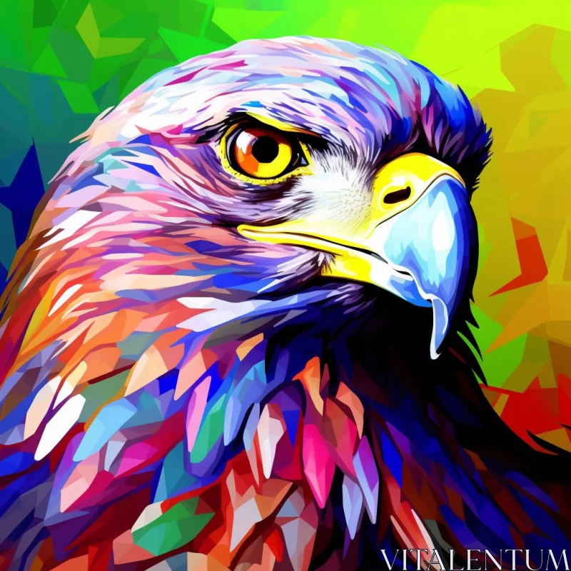 Colorful Bird Artwork: An Exploration of Impressionism and Geometry AI Image