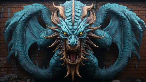 Intriguing Blue Dragon Art - A Journey into the Fantastic AI Image