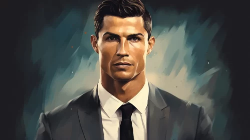 Captivating Cristiano Ronaldo Portrait - A Stylized Artwork
