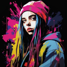 Colorful Graffiti-Inspired Girl Portrait in Gloomy Tones