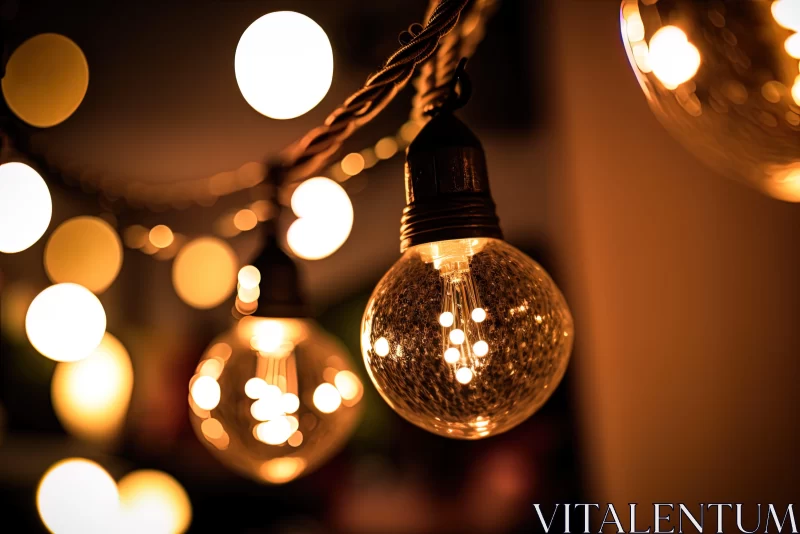 Vintage Ambient Lights Display – Industrial and Festive Atmosphere AI Image