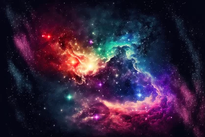 Colorful Galaxy and Nebula - Whimsical Dreamscapes and Mystic Symbolism
