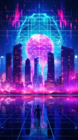 Neon Futuristic City: A Journey into the Cybernetic Landscape AI Image