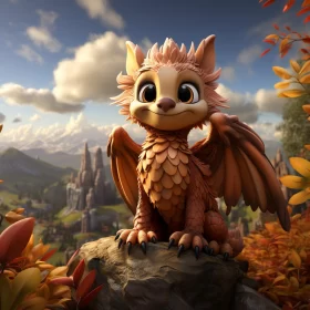 Charming Autumn Dragon - A Blend of Vancouver School and Junglepunk AI Image