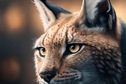 Immersive Outdoor Lynx Portrait with Realistic Detailing AI Image