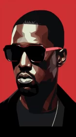 Kanye West as Black Panther: A Neo-Pop Iconography Artwork AI Image
