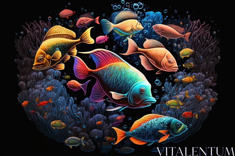 Colorful Fish in Ocean Depths AI Image
