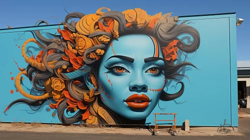 Grotesque Beauty: Azure and Amber Mural