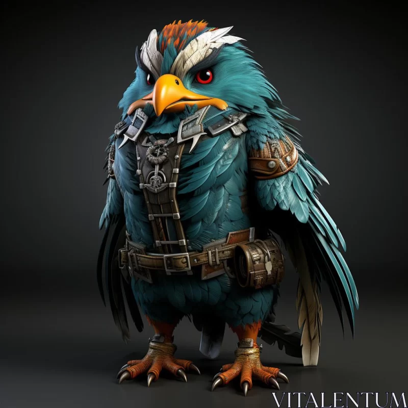 Fantasy Eagle Character: An Adventure in Aztec and Dayak Art AI Image