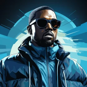 Kanye West Digital Illustration: A Neo-Pop Artwork AI Image