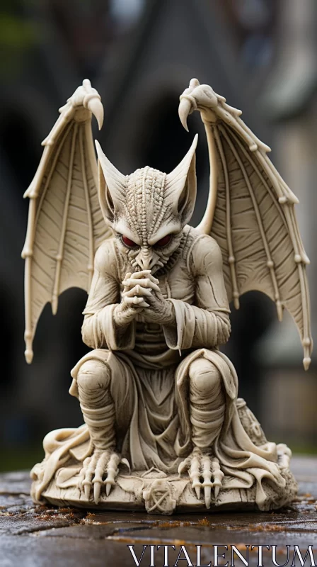 AI ART Mystical Gargoyle Statue in Dragon Art Style