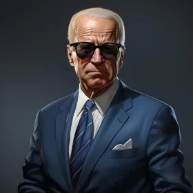 President Biden's Noir Styled Photorealistic Portrait AI Image