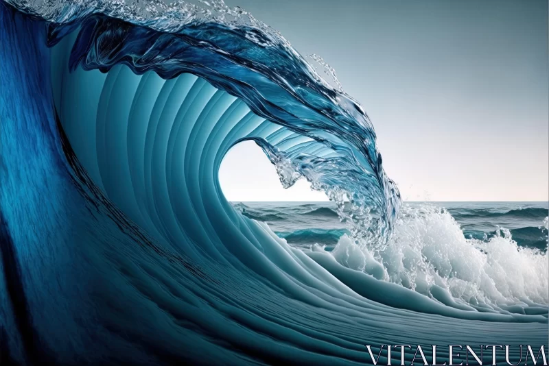 Surreal Ocean Wave - A Journey into Photorealistic Nature AI Image