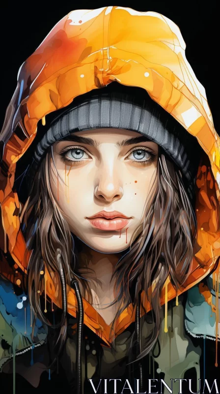 AI ART Urban Emotions: A Colorful Realism Portrait in Hikecore Style