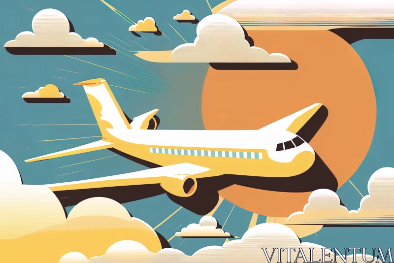 AI ART Pop Art Inspired Airplane Soaring Through the Sky