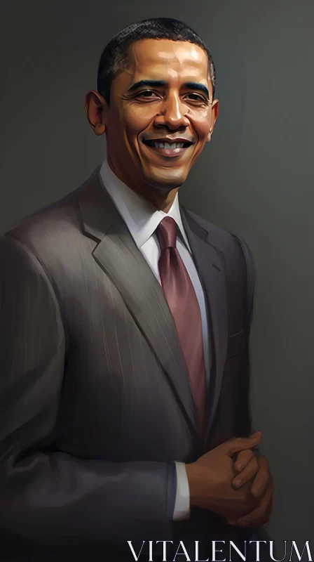 AI ART Barack Obama's Portrait: Elegance and Grand Colors
