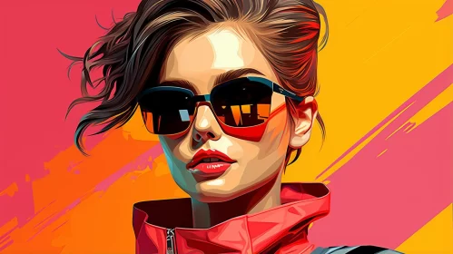 Modernism-inspired Portraiture of a Girl in Sunglasses
