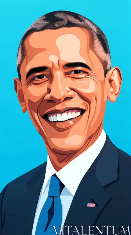 AI ART Joyful and Optimistic Illustration of President Barack Obama