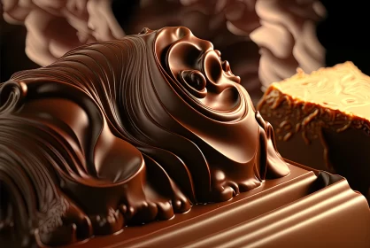Artistic Chocolate Lion - A Surreal Realm of Chocolate Fantasy AI Image