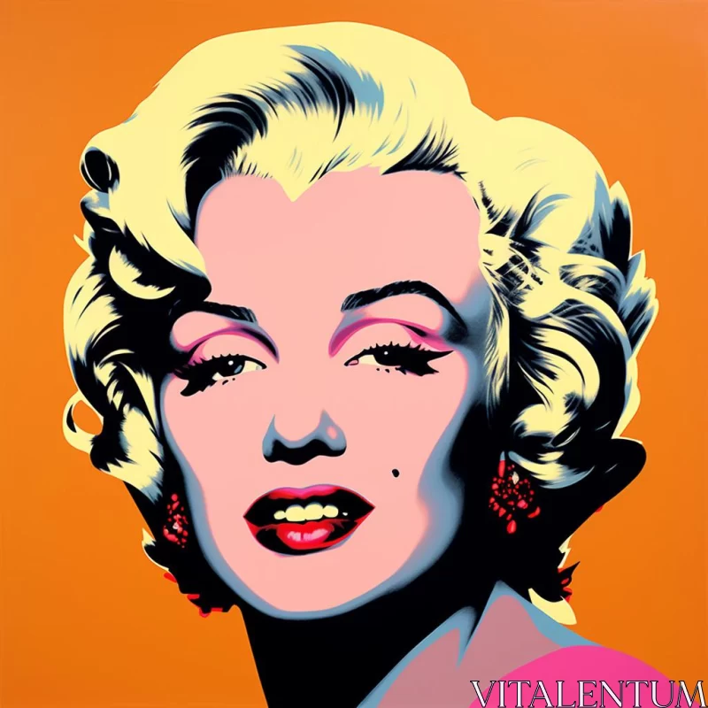 Colorful Marilyn Monroe Portraiture Print AI Image