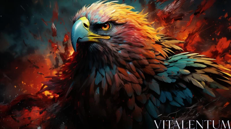 Fire-Imbued Eagle - A Graffiti-Inspired Realistic Art AI Image