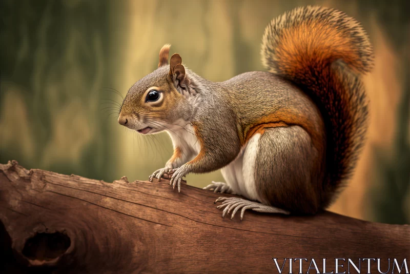 Graceful Squirrel in Detailed Rendering AI Image
