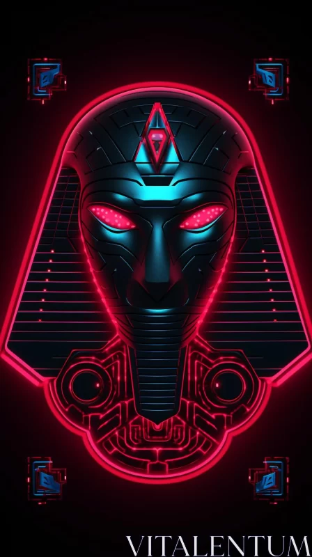 Neon Pharaoh: A Fusion of Ancient and Futuristic Art AI Image