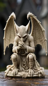 Mystical Gargoyle Statue in Dragon Art Style AI Image