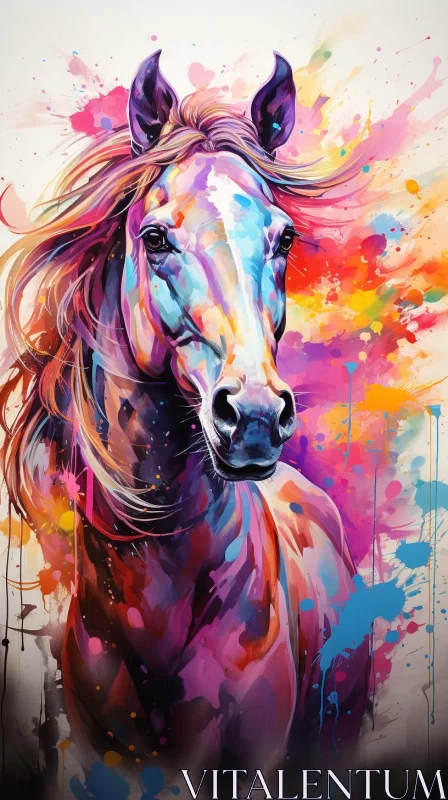 Colorful Horse: An Illusionary Painting AI Image