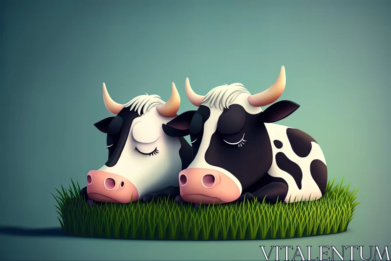 Eerily Realistic Cow in Grass: A Study in Contemporary Photobashing AI Image