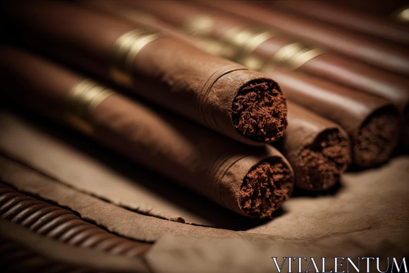 Luxurious Display of Cigars - Vintage Art Influence AI Image