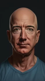 Expressive Three-Dimensional Portrait of George Jeff Bezos AI Image