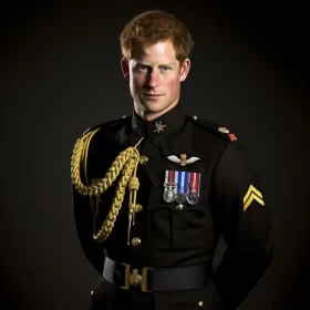 Prince Harry in Military Uniform - Chiaroscuro Style Portrait